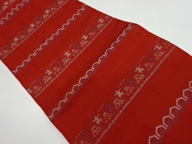 JAPANESE KIMONO / VINTAGE NAGOYA OBI / WOVEN ABSTRACT & STRIPE